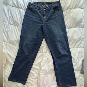 Talbots Dark Indigo high waist relaxed jean. Women's Jeans